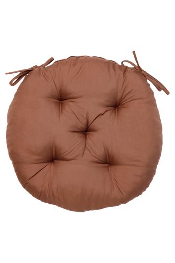 Круглая подушка на стул Фибра коричневая