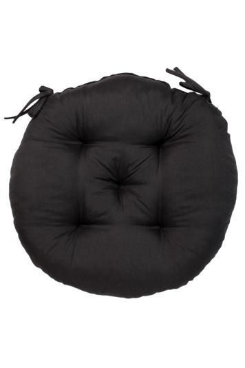 Круглая подушка на стул Фибра черная