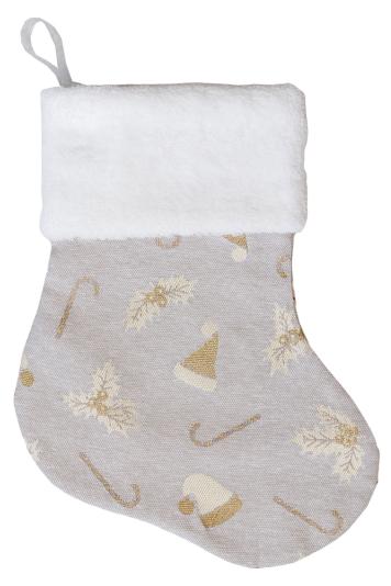 Декоративний новорічний чобіток Шапочки на бежевому Декоративний новорічний чобіток Шапочки на бежевому