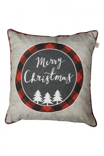 Наволочка декоративна Merry Christmas сіра