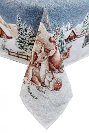 Скатертина на стіл гобеленова  Блакитне сяйво