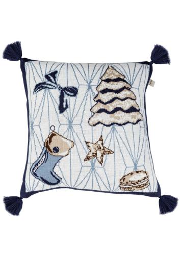 Вязаная новогодняя подушка Макарунчик