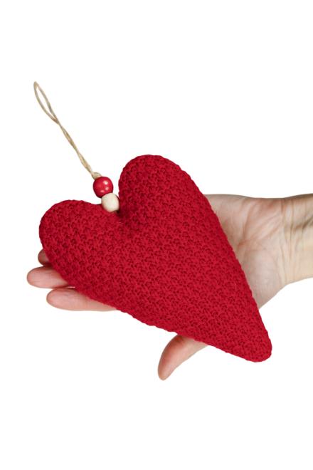 Декор підвіска Серце Тільда червоне