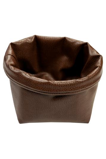 Декоративний кошик для зберігання з екошкіри коричневий Декоративний кошик для зберігання з екошкіри коричневий