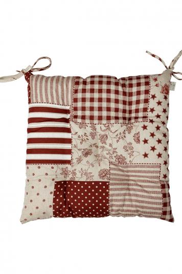 Подушка на стілець Печворк бордо