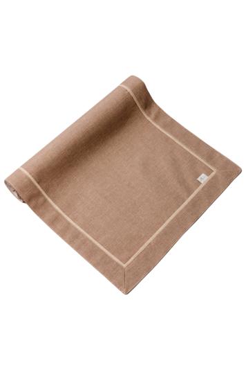 Доріжка на стіл з подвійним кантом Кориця Коричнева Доріжка на стіл з подвійним кантом Кориця Коричнева