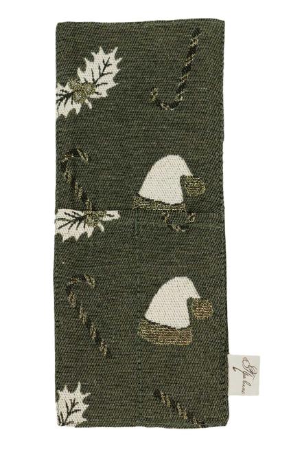 Набір новорічних чохлів для приборів Шапочки на зеленому