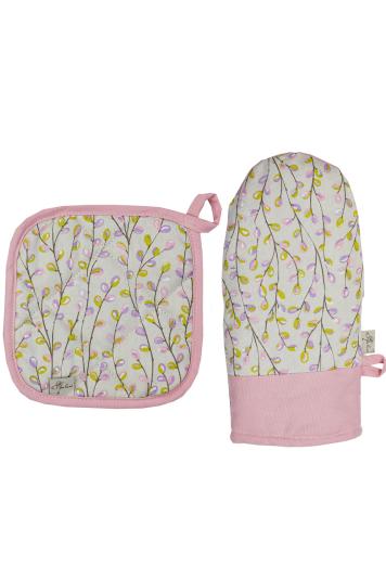 Набір рукавичка та прихватка Гілочки