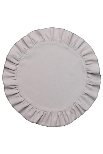 Кругла серветка сет з рюшем Каберне сіра