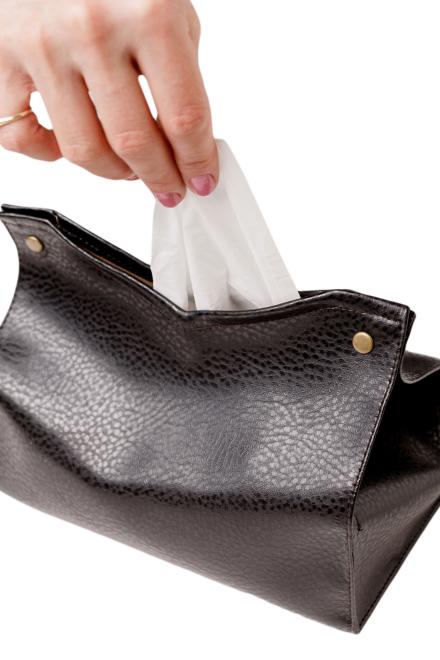 Серветниця настільна чорна Сумочка