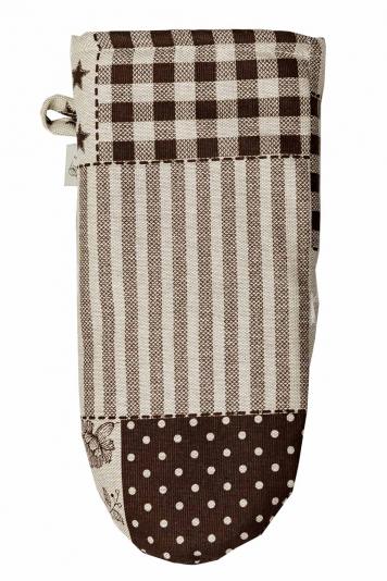Рукавиця для кухні Печворк коричневий