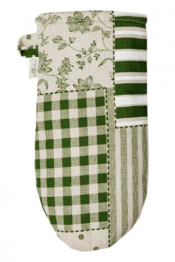 Рукавиця для кухні Печворк зелений