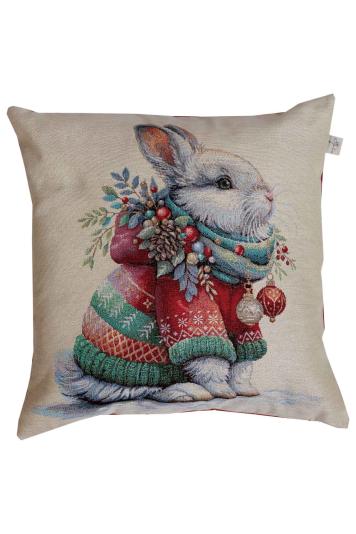 Наволочка гобеленовая новогодняя Зая