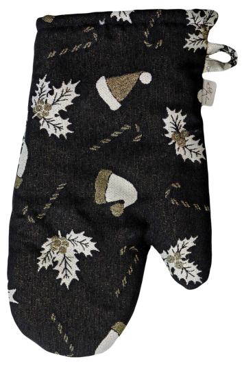 Новорічна рукавиця Шапочки на чорному Новорічна рукавиця Шапочки на чорному