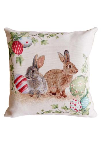 Великоднева декоративна наволочка Веснянка Зайці Великоднева декоративна наволочка Веснянка Зайці