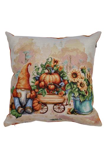 Декоративна наволочка Гарбузові гноми з возиком