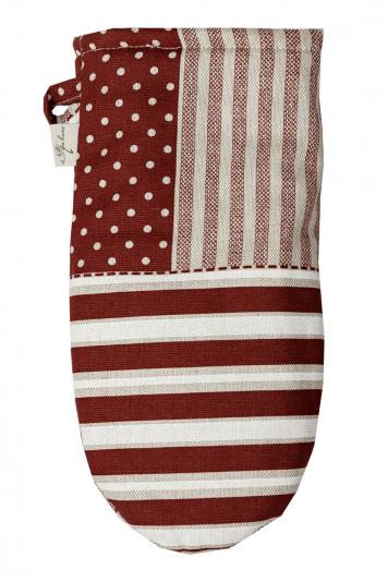 Рукавиця для кухні Печворк бордо