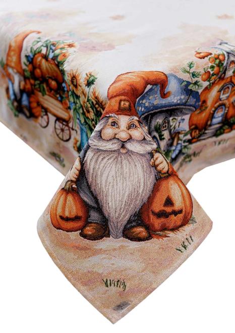 Гобеленова скатертина на стіл Гарбузові гноми