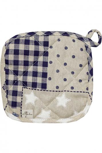 Прихватка Печворк синій