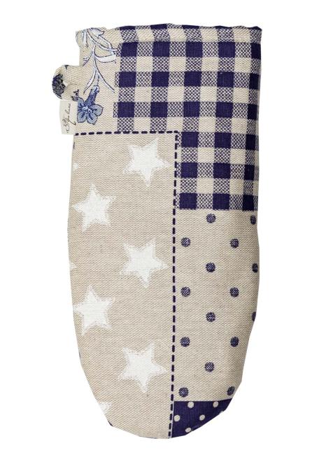 Набір рукавичка та прихватка Печворк синій