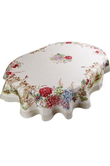 Овальна скатертина на стiл Гуси