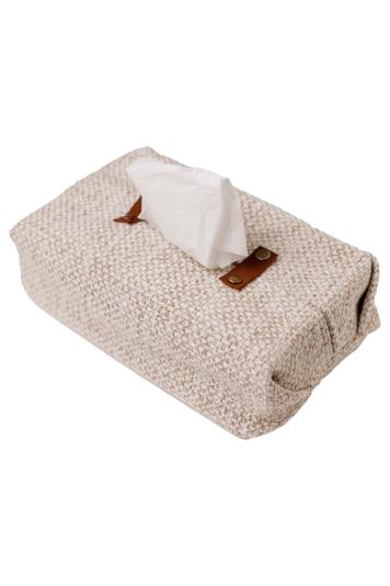 Серветниця Рогожка з шкіряними застібками