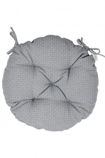 Кругла подушка на стілець Merry Christmas сіра