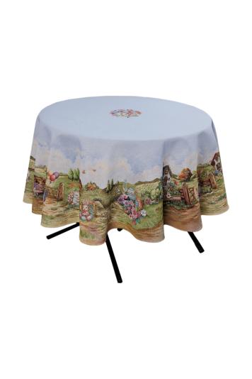 Кругла Великодня скатертина на стіл Настрій Кругла Великодня скатертина на стіл Настрій