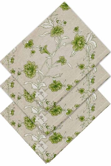 Набір серветок Квіти зелені Набір серветок Квіти зелені