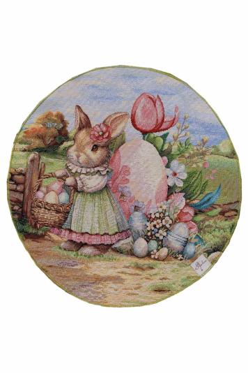 Кругла Великодня серветка на стіл Настрій Кругла Великодня серветка на стіл Настрій