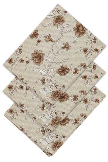 Набір серветок Квіти коричневі Набір серветок Квіти коричневі