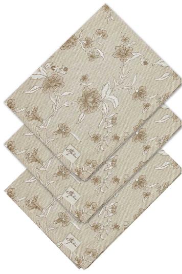 Набір серветок Квіти бежеві Набір серветок Квіти бежеві