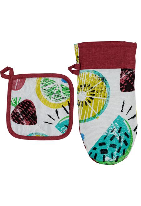 Набір фартух,рукавичка та прихватка Red cherries