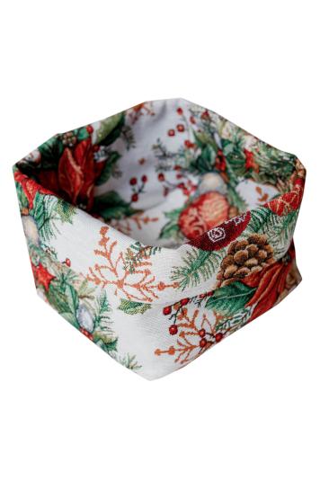 Новорічний гобеленовий кошик PRESENT Новорічний гобеленовий кошик PRESENT