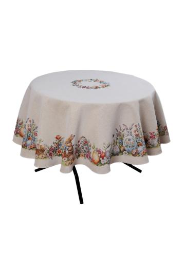 Кругла Великодня скатертина на стіл Суцвіття Кругла Великодня скатертина на стіл Суцвіття