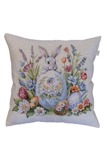 Великодня гобеленова наволочка Суцвіття зайченя з писанкою Великодня гобеленова наволочка Суцвіття зайченя з писанкою