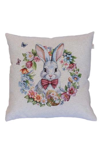 Великодня гобеленова наволочка Суцвіття зайченя у віночку Великодня гобеленова наволочка Суцвіття зайченя у віночку