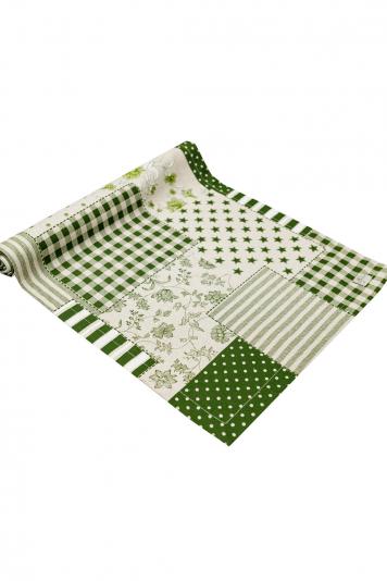 Доріжка на стіл Печворк зелений