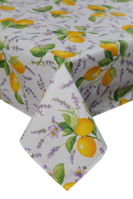 Скатерть на стол водоотталкивающая "Lemons & Lavender"