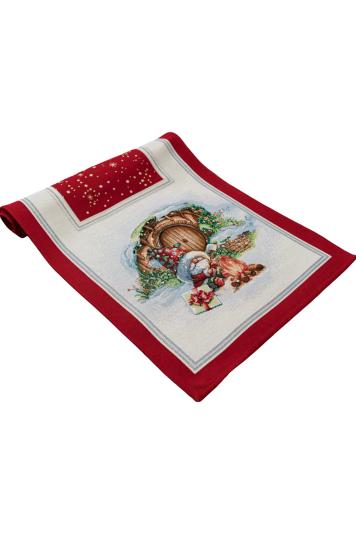 Ранер гобеленовий новорічний Різдвяне багаття
