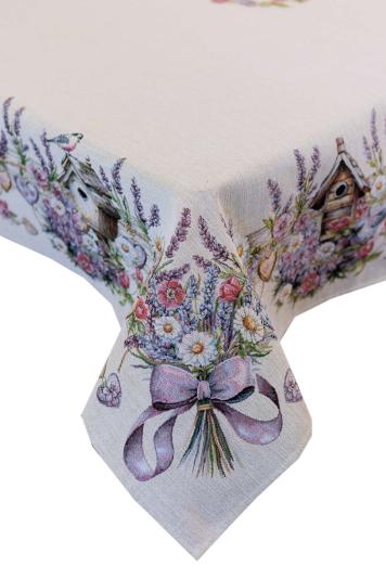Гобеленова скатертина на стіл Лавандовий садочок Гобеленова скатертина на стіл Лавандовий садочок