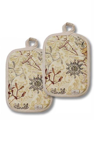 Набір новорічних гобеленових прихваток для кухні Золоте свято