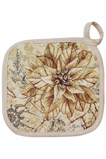 Гобеленова новорічна кухонна прихватка Золоте свято