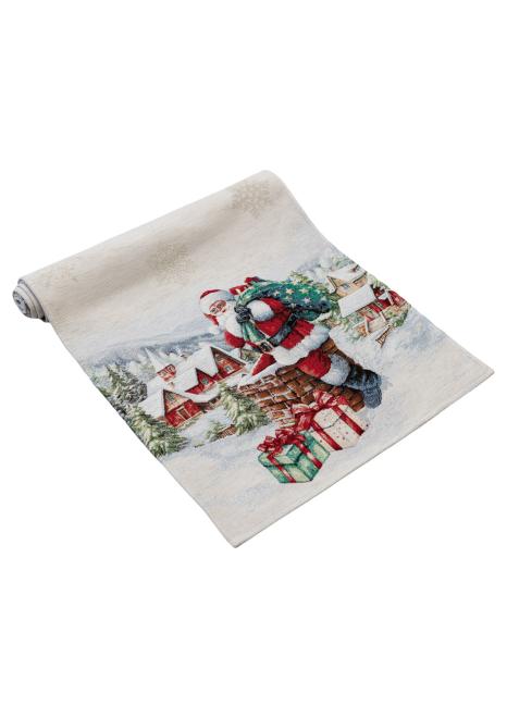 Новорічна доріжка з велюром Снігова зима