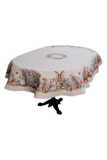 Овальна Великодня скатертина на стіл Суцвіття Овальна Великодня скатертина на стіл Суцвіття