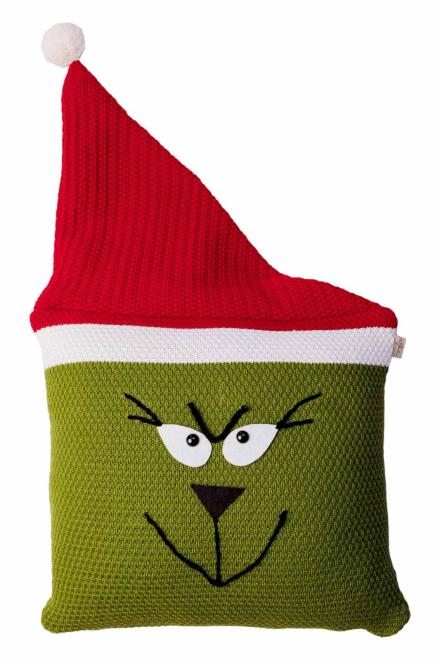 Декоративна в'язана подушка Зелений Бука