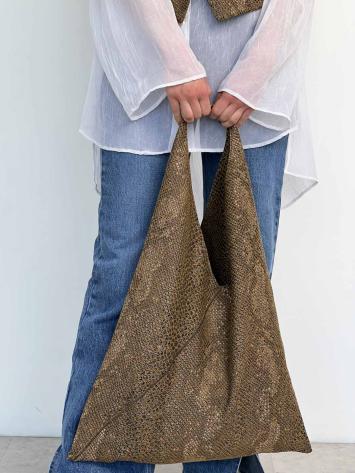 Жіноча сумка шопер Python руда Жіноча сумка шопер Python руда