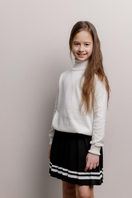 Спiдниця пліссе дитяча чорна зі смужкою