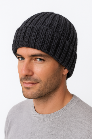 Шапка чоловіча в'язана Графіт