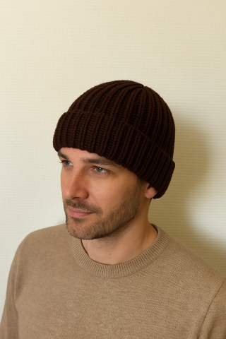Шапка чоловіча в'язана Коричнева